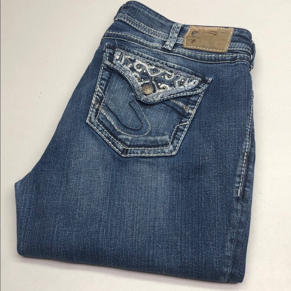 VINTAGE SILVER SUKI SURPLUS BOOTCUT JEANS 14/32x32 ⭐️